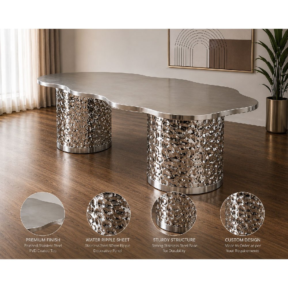 ss ripple sheet tea table