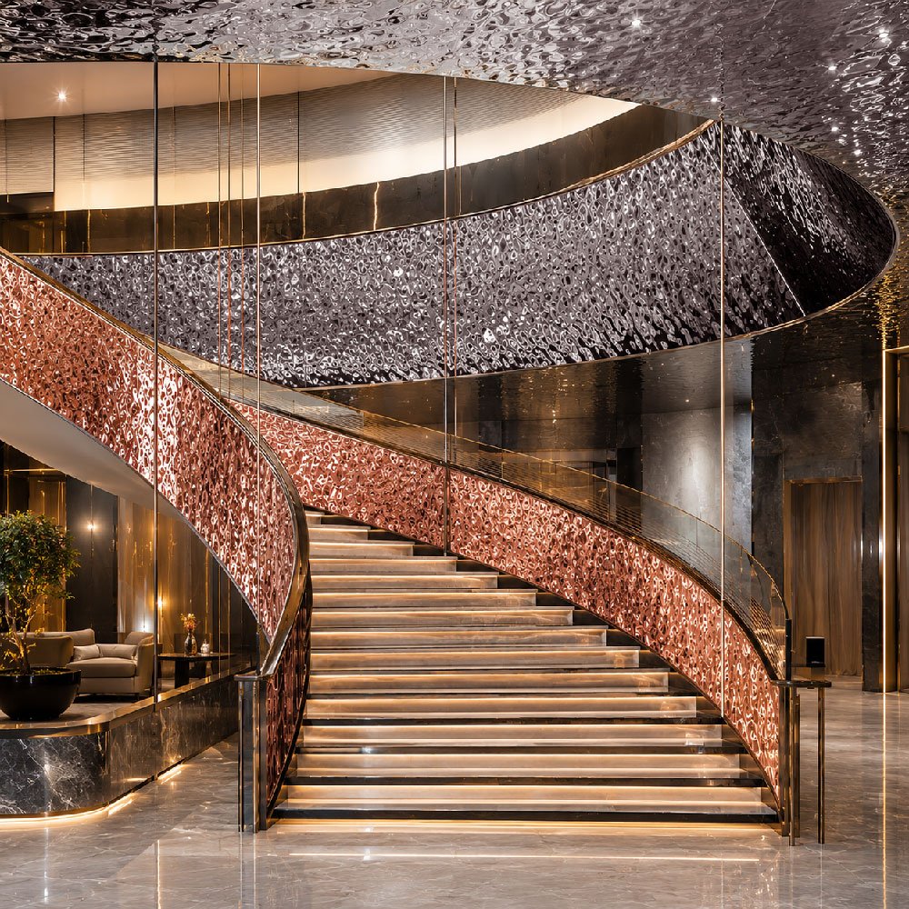 SS Ripple Sheet Staircase Cladding