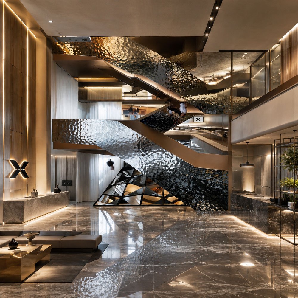 SS Ripple Sheet Staircase Cladding