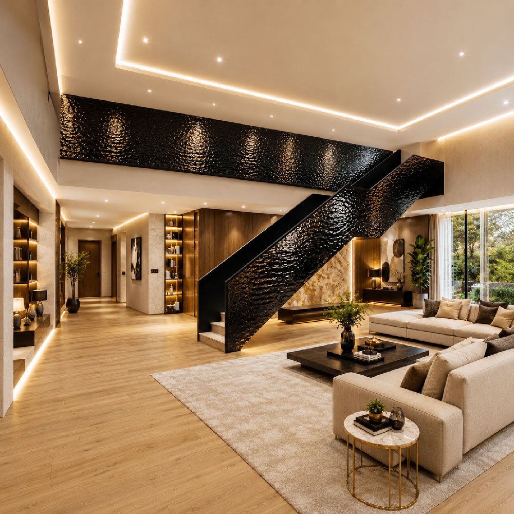 SS Ripple Sheet Staircase Cladding