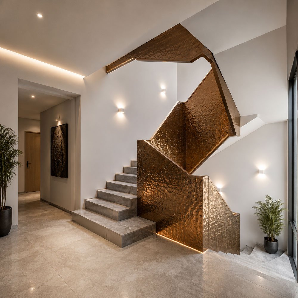 SS Ripple Sheet Staircase Cladding